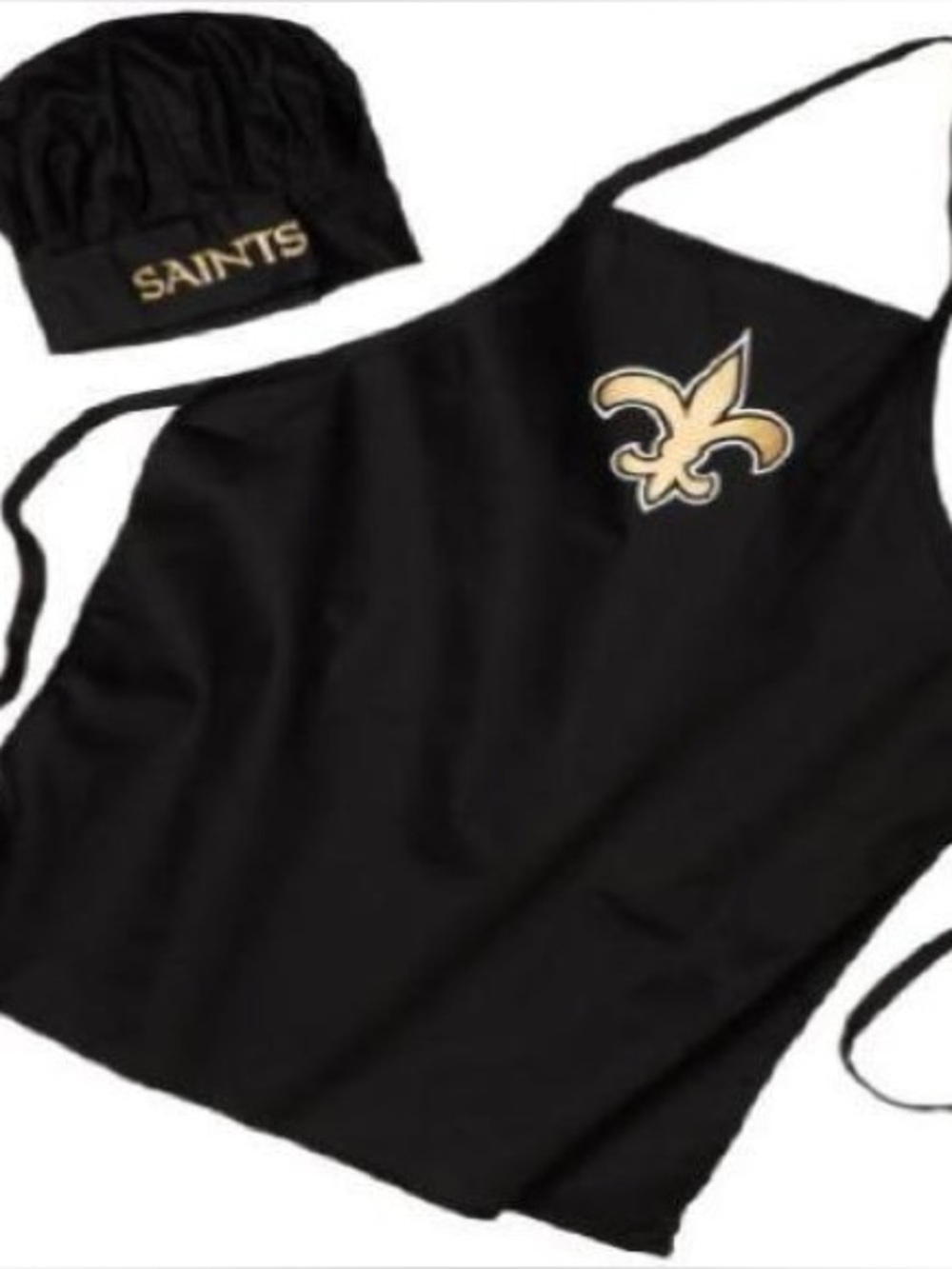 NFL New Orleans Saints Black and Gold Apron and Chef Hat Set
